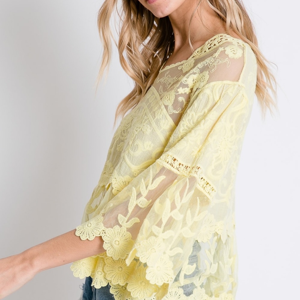 Floral Lace Sheer Top - Picture 7 of 7
